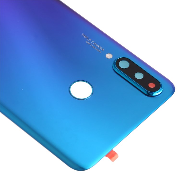 For Huawei P30 Lite (48MP) Battery Housing with Adhesive Sticker+Camera Lens Cover - Aurora Blue