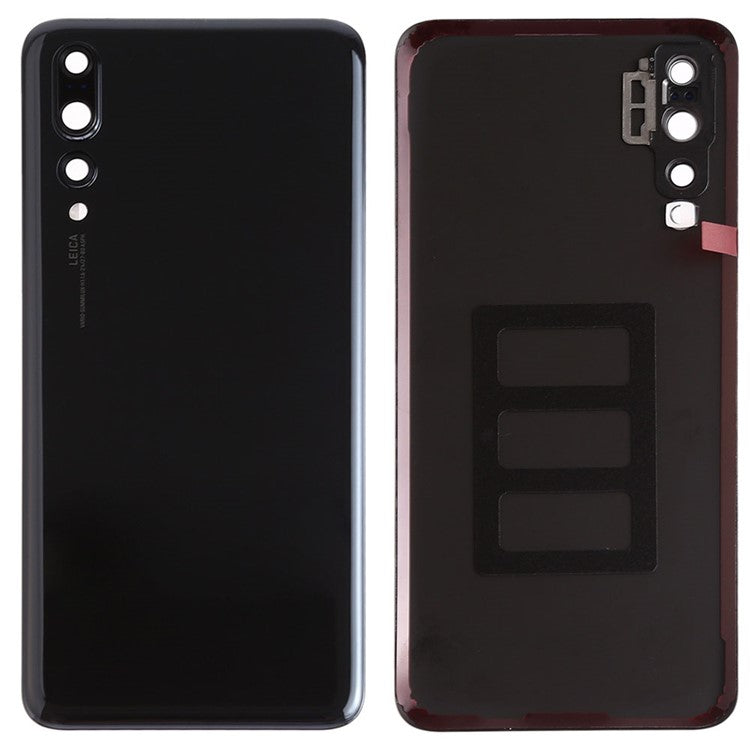 For Huawei P20 Pro Battery Housing with Adhesive Sticker+Camera Lens Cover - Black