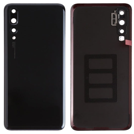 For Huawei P20 Pro Battery Housing with Adhesive Sticker+Camera Lens Cover - Black