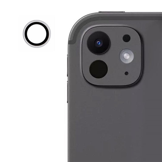 For iPad Pro 11 (2024) / iPad Pro 13 (2024) Camera Lens Protector Metal Ring Tempered Glass Film - Silver