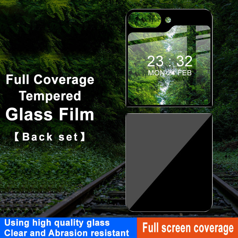 IMAK 1 Set For Samsung Galaxy Z Flip5 5G / Z Flip6 5G Rear Small Screen Protector Tempered Glass Back Cover