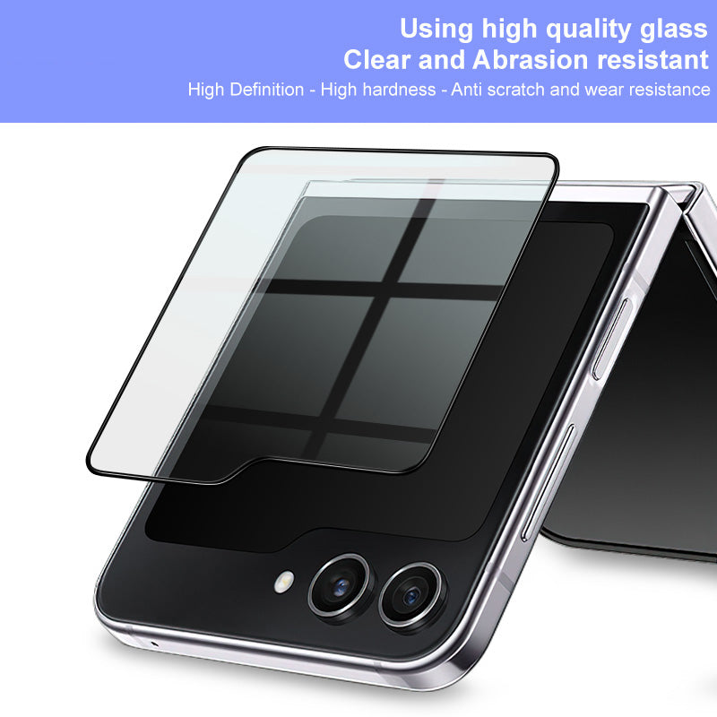 IMAK 1 Set For Samsung Galaxy Z Flip5 5G / Z Flip6 5G Rear Small Screen Protector Tempered Glass Back Cover