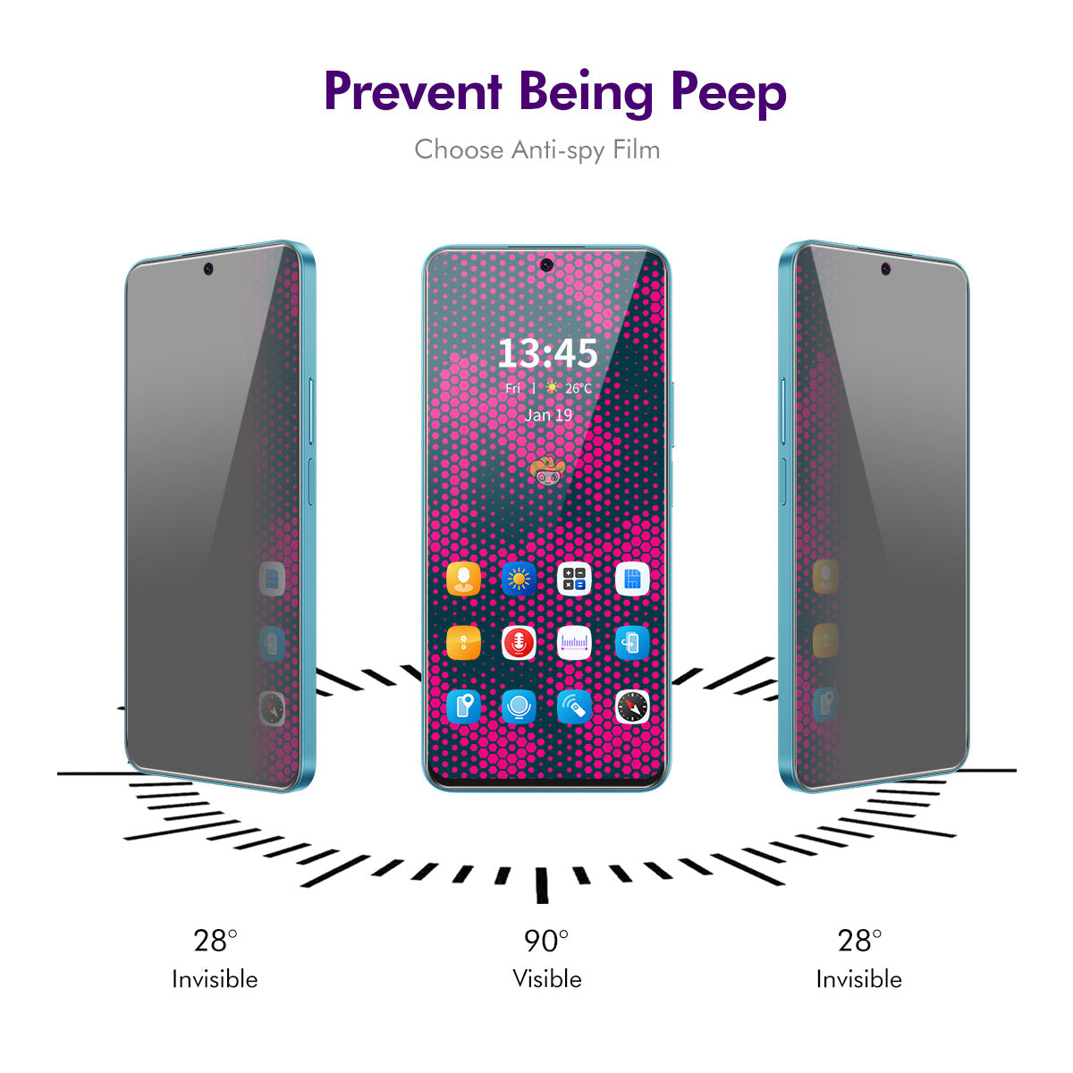ENKAY HAT PRINCE 2Pcs For vivo V40 SE 5G Anti-Spy Screen Protector Full Coverage