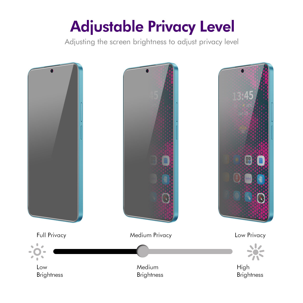 ENKAY HAT PRINCE 2Pcs For vivo V40 SE 5G Anti-Spy Screen Protector Full Coverage