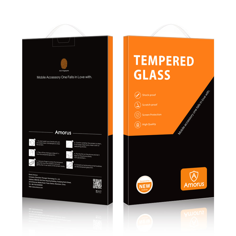 AMORUS 2Pcs For Samsung Galaxy Z Flip6 5G Rear Screen Protector Silk Printing Tempered Glass Film - Black