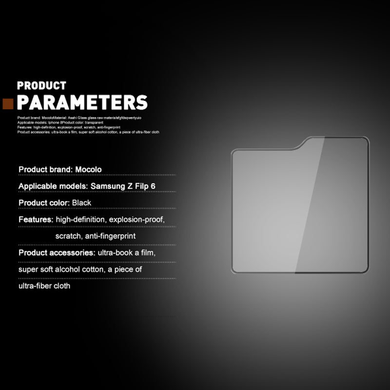 MOCOLO For Samsung Galaxy Z Flip6 5G Rear Screen Protector Tempered Glass HD Clarity Film - Black