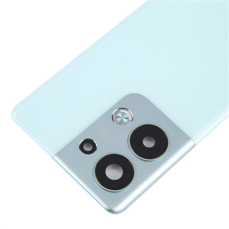 For Oppo Reno9 Pro+ 5G Battery Cover Matte Back Rear Housing with Camera Ring Cover Parts (without Logo) - Blue