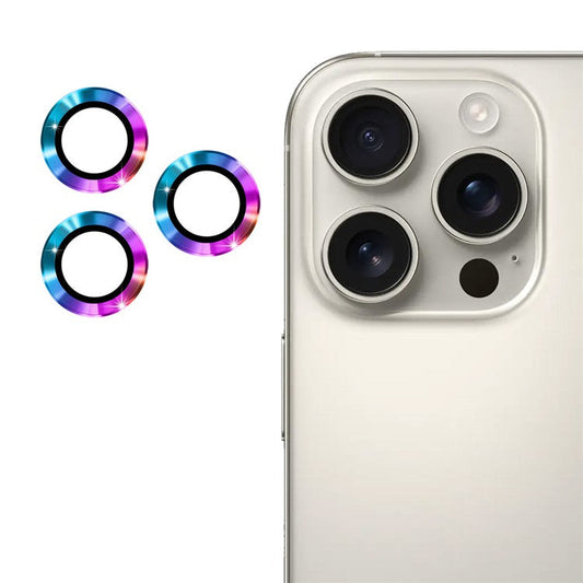 ENKAY HAT PRINCE 1Set For iPhone 16 Pro / 16 Pro Max Camera Lens Protector Metal Individual Ring Lens Film - Colorful