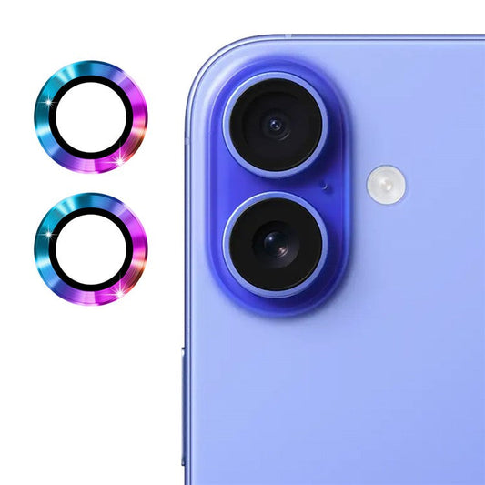 ENKAY HAT PRINCE 1Set For iPhone 16 / 16 Plus Camera Lens Film High Alumina Silicon Glass Lens Protector - Colorful