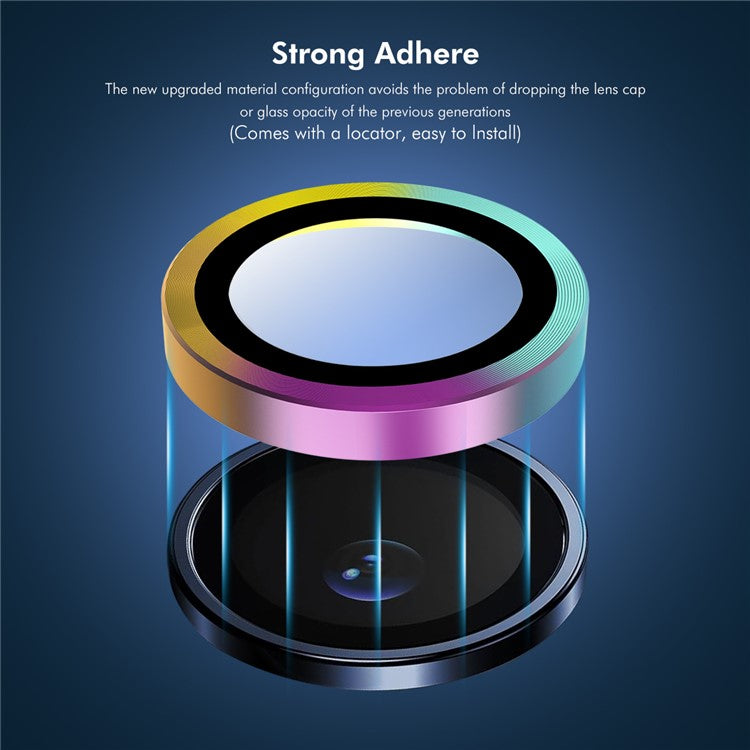 ENKAY HAT PRINCE 1Set For Xiaomi Poco F6 Pro 5G Camera Lens Protector Independent Metal Ring Lens Film - Colorful