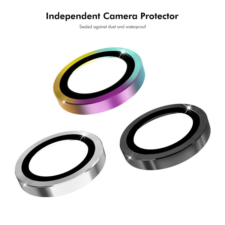 ENKAY HAT PRINCE 1Set For Xiaomi Poco F6 Pro 5G Camera Lens Protector Independent Metal Ring Lens Film - Colorful
