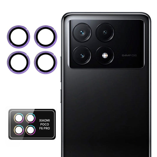 ENKAY HAT PRINCE 1Set For Xiaomi Poco F6 Pro 5G Camera Lens Protector Independent Metal Ring Lens Film - Purple