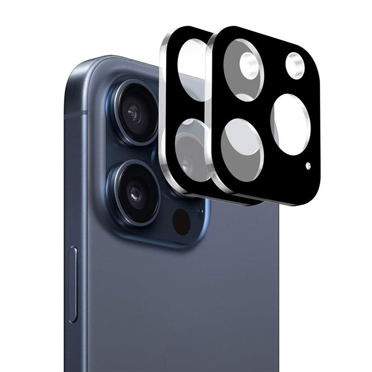 ENKAY HAT PRINCE 2Pcs for iPhone 16 Pro / 16 Pro Max Camera Lens Protector Full Cover Silk Printing Tempered Glass Film