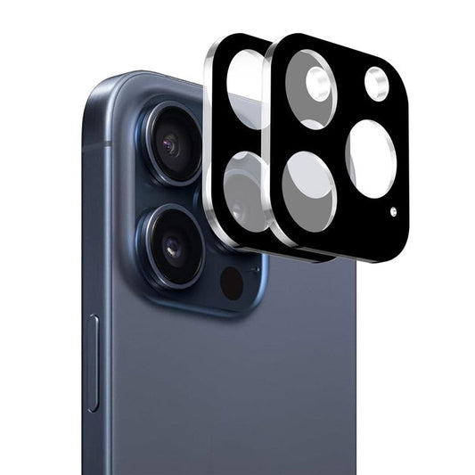 ENKAY HAT PRINCE 2Pcs for iPhone 16 Pro / 16 Pro Max Camera Lens Protector Full Cover Silk Printing Tempered Glass Film