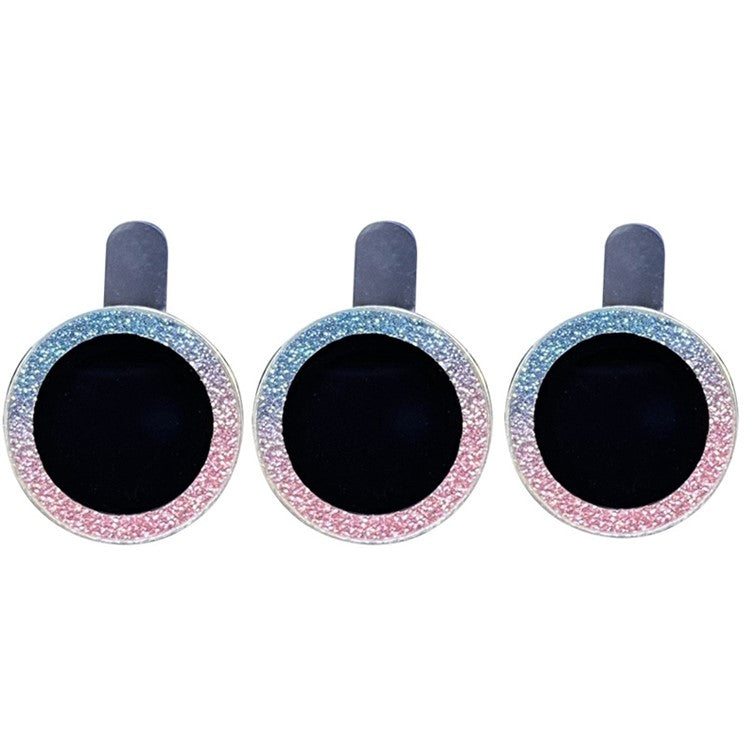 For iPhone 12 Pro Max 6.7 inch 3Pcs / Set Stylish Fine Glitter Powder Design Tempered Glass Camera Lens Protector Cover Film - Colorful