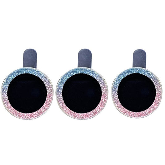 For iPhone 12 Pro Max 6.7 inch 3Pcs / Set Stylish Fine Glitter Powder Design Tempered Glass Camera Lens Protector Cover Film - Colorful