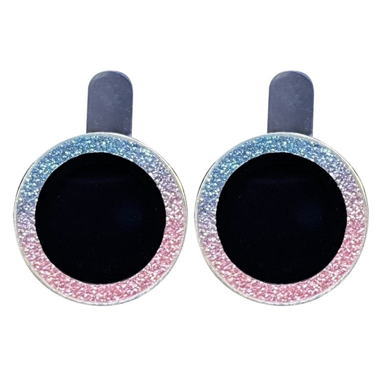 For iPhone 12 6.1 inch 2Pcs / Set Camera Lens Protector Fine Glitter Powder Design Anti-scratch Tempered Glass Lens Film - Colorful