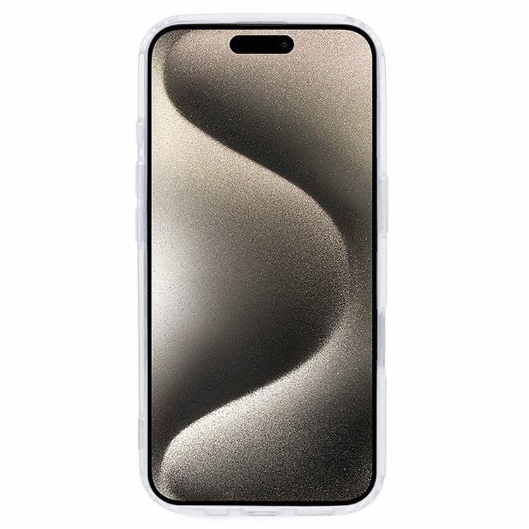 For iPhone 16 TPU+Acrylic Phone Case with Silk Printing Tempered Glass Screen Film+Clear Lens Film
