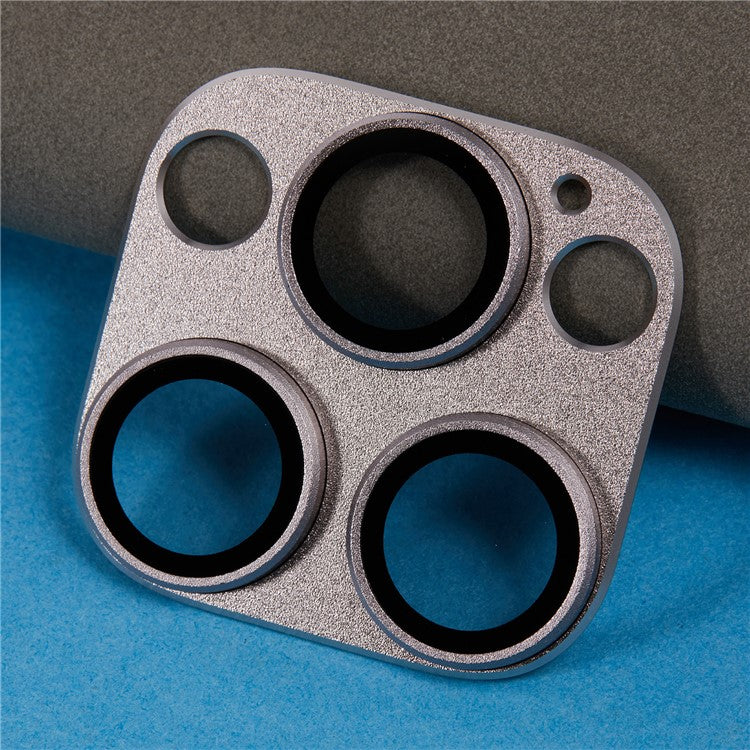 For iPhone 16 Pro Camera Lens Protector Clear Matte Tempered Glass Lens Film - Grey