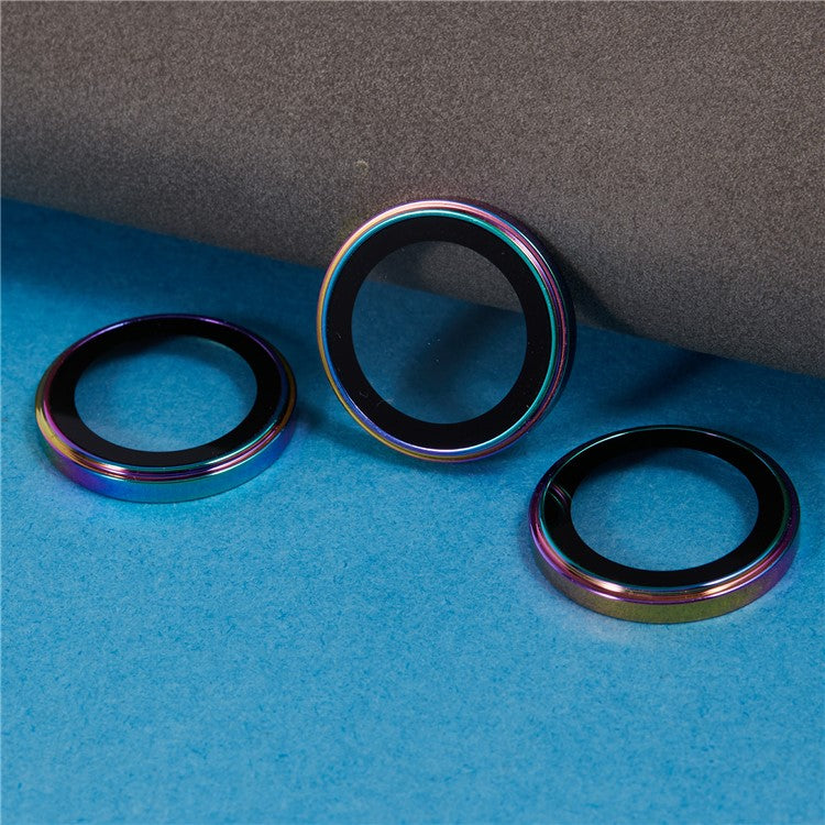 For iPhone 15 Pro / 15 Pro Max Camera Lens Protector AF+AR Anti-Reflective Electroplating Tempered Glass Lens Film - Colorful