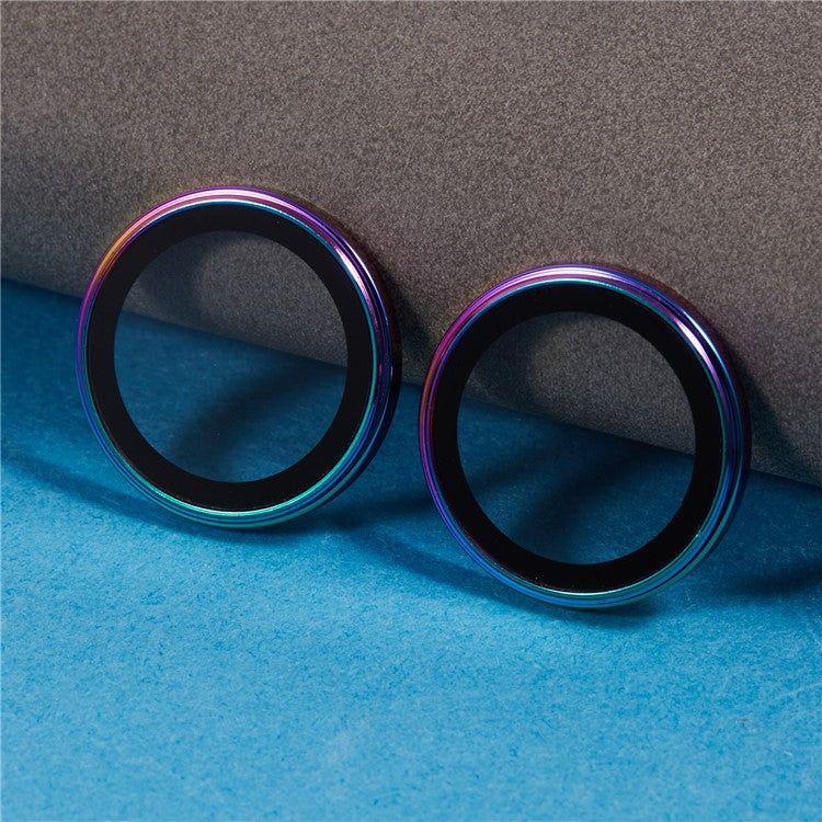 For iPhone 16  /  16 Plus Camera Lens Film Electroplating AF+AR Tempered Glass Lens Protector - Multi-Color