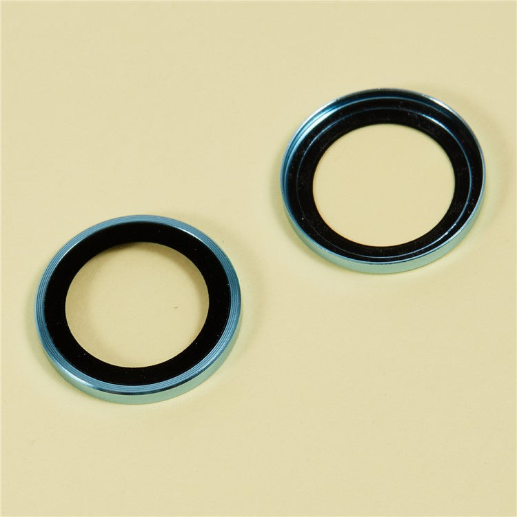 For iPhone 16 / 16 Plus Camera Lens Protector Electroplating AR Metal Frame+Tempered Glass Lens Film - Green