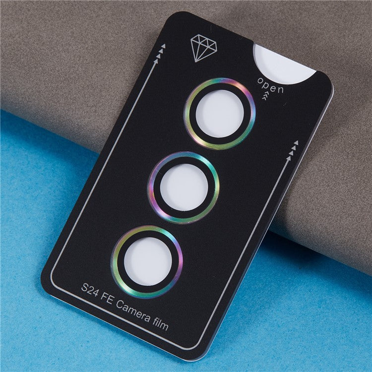 For Samsung Galaxy S24 FE Camera Lens Protector Set Metal + Tempered Glass Individual Ring Film - Multi-color
