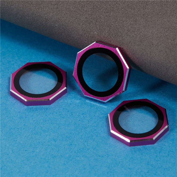 For iPhone 16 Pro / 16 Pro Max Camera Lens Protector Octagonal AF+AR Tempered Glass Lens Film - Rose