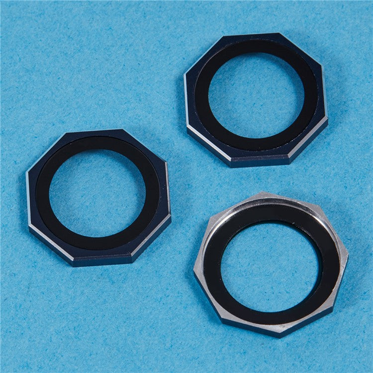 For iPhone 16 Pro / 16 Pro Max Camera Lens Protector Octagonal AF+AR Tempered Glass Lens Film - Blue