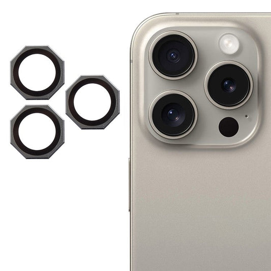 For iPhone 16 Pro / 16 Pro Max Camera Lens Protector Octagonal AF+AR Tempered Glass Lens Film - Light Green