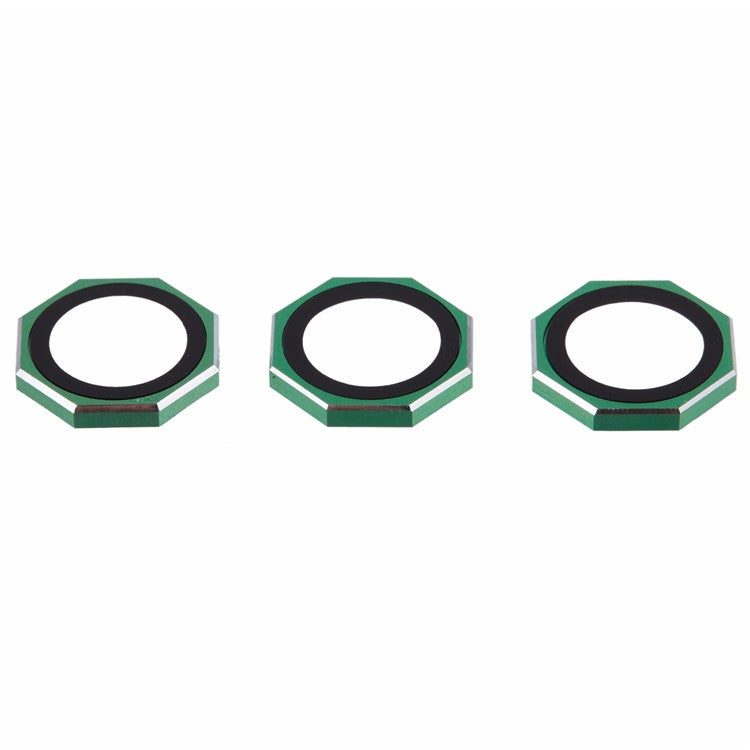 For iPhone 16 Pro / 16 Pro Max Camera Lens Protector Octagonal AF+AR Tempered Glass Lens Film - Green