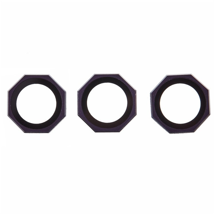 For iPhone 16 Pro / 16 Pro Max Camera Lens Protector Octagonal AF+AR Tempered Glass Lens Film - Purple