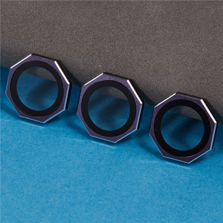 For iPhone 16 Pro / 16 Pro Max Camera Lens Protector Octagonal AF+AR Tempered Glass Lens Film - Purple