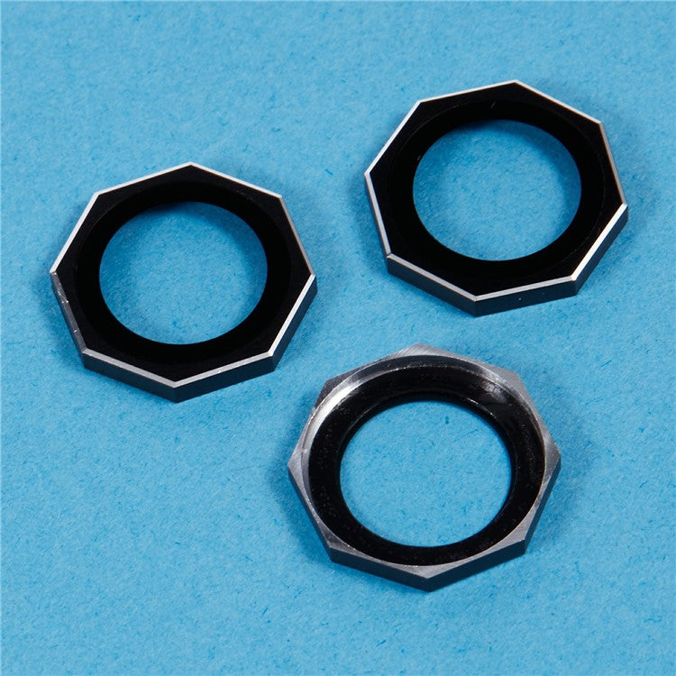 For iPhone 16 Pro / 16 Pro Max Camera Lens Protector Octagonal AF+AR Tempered Glass Lens Film - Black