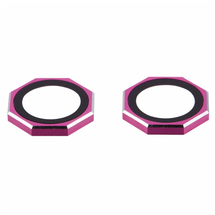 For iPhone 16 / 16 Plus Octagonal Camera Lens Film AF+AR Tempered Glass Lens Protector - Rose