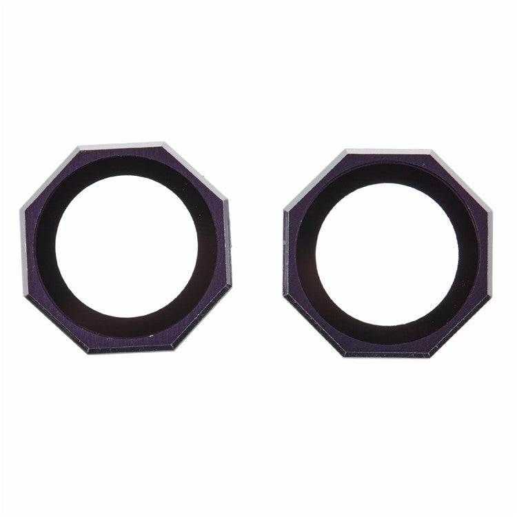 For iPhone 16 / 16 Plus Octagonal Camera Lens Film AF+AR Tempered Glass Lens Protector - Purple