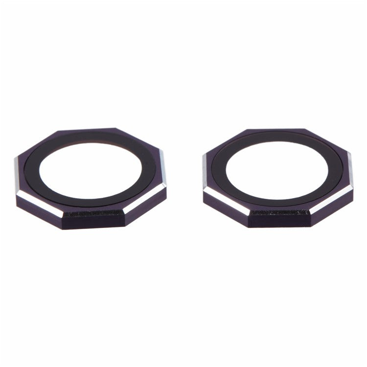 For iPhone 16 / 16 Plus Octagonal Camera Lens Film AF+AR Tempered Glass Lens Protector - Purple