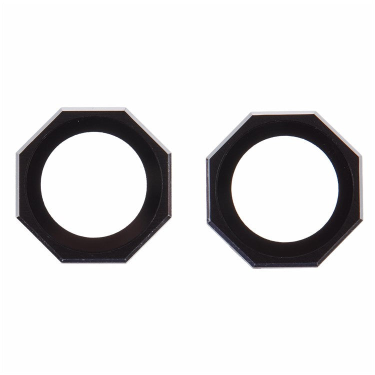 For iPhone 16 / 16 Plus Octagonal Camera Lens Film AF+AR Tempered Glass Lens Protector - Black