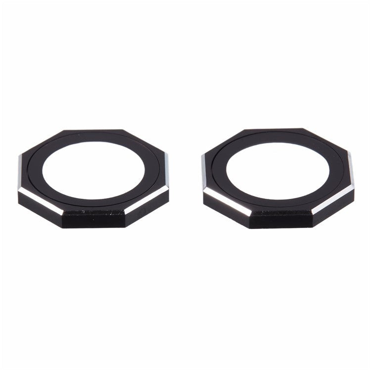 For iPhone 16 / 16 Plus Octagonal Camera Lens Film AF+AR Tempered Glass Lens Protector - Black
