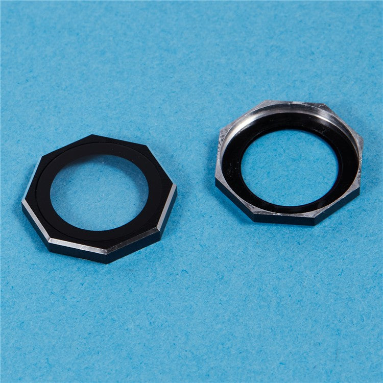 For iPhone 16 / 16 Plus Octagonal Camera Lens Film AF+AR Tempered Glass Lens Protector - Black