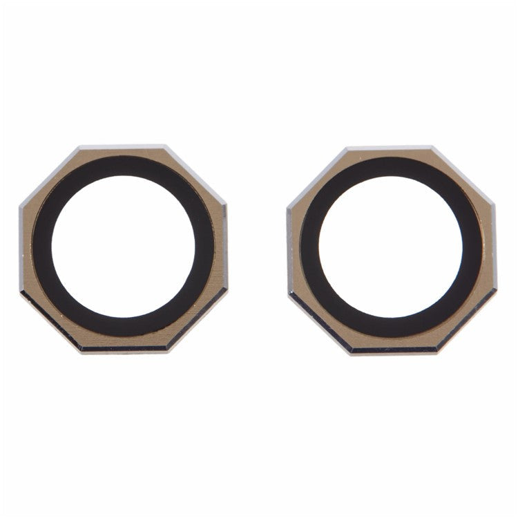 For iPhone 16 / 16 Plus Octagonal Camera Lens Film AF+AR Tempered Glass Lens Protector - Gold