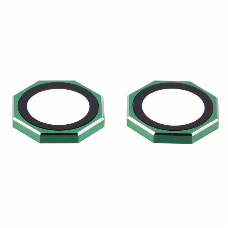 For iPhone 16 / 16 Plus Octagonal Camera Lens Film AF+AR Tempered Glass Lens Protector - Green