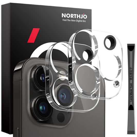 NORTHJO 2Pcs For iPhone 14 Pro  /  14 Pro Max Clear Camera Lens Protector HD 3D Integrated Tempered Glass Lens Film