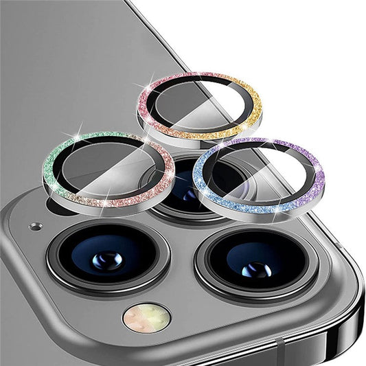 ENKAY HAT PRINCE 1Set For iPhone 16 Pro / 16 Pro Max Camera Lens Protector Glitter Metal Ring Lens Film - Multi-Color