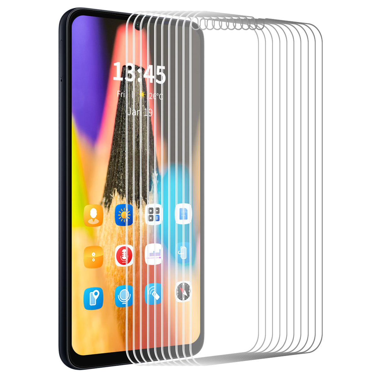ENKAY HAT PRINCE 10Pcs For Samsung Galaxy A06 Screen Protector Anti-Fingerprint 9H Hardness Clear Film