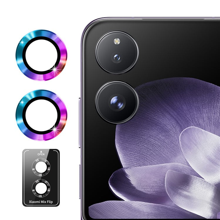 ENKAY HAT PRINCE 1Set For Xiaomi Mix Flip 5G Camera Lens Protector Metal Ring Lens Film - Multi-Color