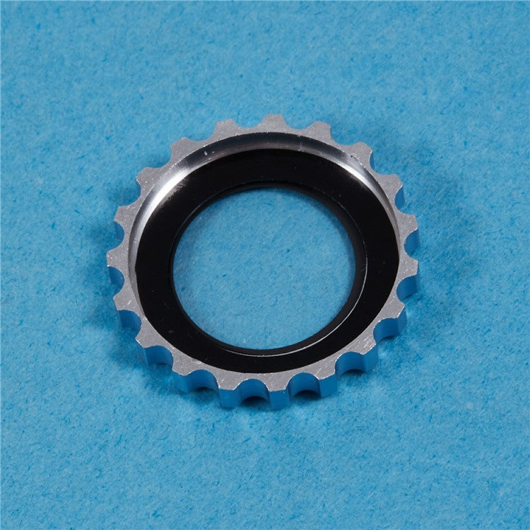 2Pcs / Set For iPhone 16 / 16 Plus Camera Lens Protector Gear Shape Rhinestone Decor Corning Gorilla Glass Lens Film - Blue
