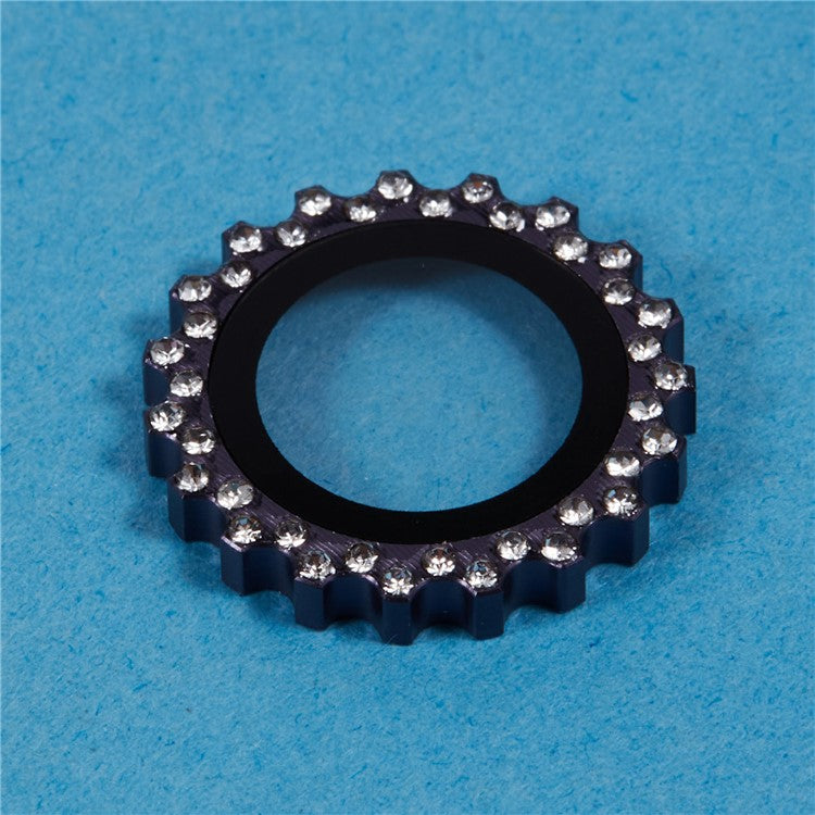 2Pcs / Set For iPhone 16 Plus / 16 Camera Lens Protector Gear Shape Rhinestone Decor Corning Gorilla Glass Lens Film - Purple