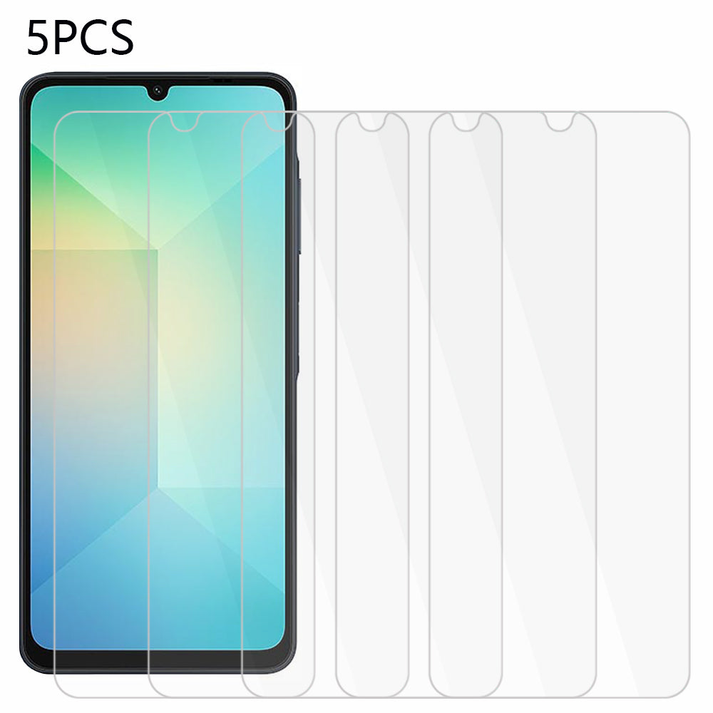 5Pcs For Samsung Galaxy A06 Screen Protector 0.3mm 2.5D Tempered Glass Clear Film