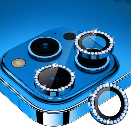 ENKAY HAT PRINCE 1 Set For iPhone 16 Pro / 16 Pro Max Camera Lens Protector Tempered Glass+Aluminum Alloy Lens Film - Navy Blue